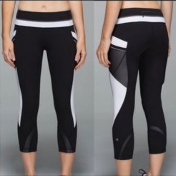 Lululemon Run Inspire Crop Leggings Size 4 Side Pockets - Picture 1 of 11